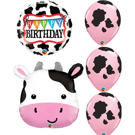 28 Inch CUTE HOLSTEIN COW, 18 Inch BIRTHDAY HOLSTEIN COW And 11 Inch Latex Set